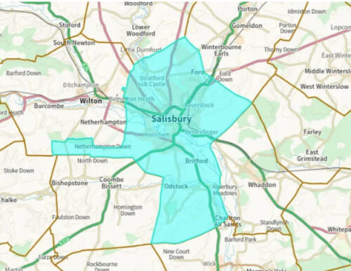 BT map of affected areas in Salisbury